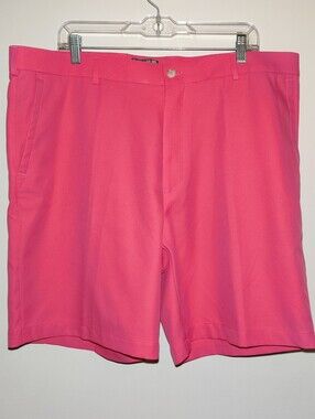 Peter Millar Crown Sport Golf Shorts Mens 40 Coral Pink Moisture Wicking Flat